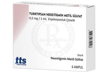 TURKTIPSAN NEOSTIGMINE METIL SULFAT 0.5 mg/1 ml enjeksiyonluk çözelti 6 ampül kutu görseli