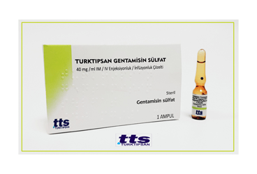 TURKTIPSAN GENTAMISIN SULFAT 40 mg/ml IM/IV enjeksiyonluk/infüzyonluk çözelti (1 ampül) kutu görseli