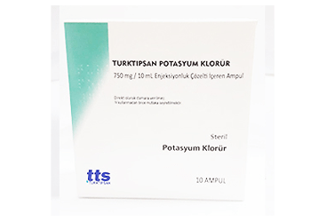 TURKTIPSAN POTASYUM KLORUR 750 mg/10 ml ampül (100 ampül) kutu görseli