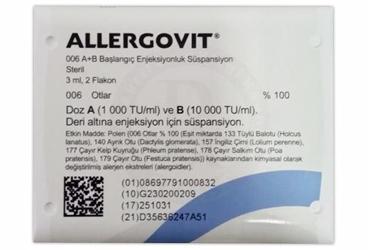 ALLERGOVIT 006 A + B başlangıç enjeksiyonluk süspansiyon kutu görseli