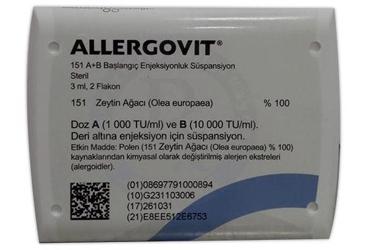 ALLERGOVIT 151 A + B başlangıç enjeksiyonluk süspansiyon (1 + 1 adet) kutu görseli