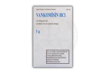 VANKOMISIN HCL 1 gr IV infüzyon için liyofilize toz ve çözücü ampül kutu görseli