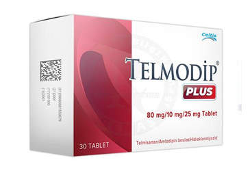 TELMODIP PLUS 80 mg /10 mg / 25 mg tablet (30 tablet) kutu görseli