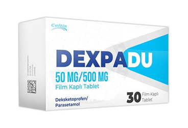 DEXPADU 50 mg /500 mg 30 film kaplı tablet kutu görseli