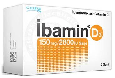 IBAMIN D3 150 mg/2800 IU 3 SAŞE kutu görseli