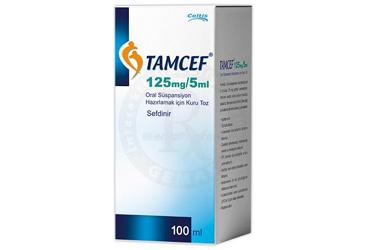 TAMCEF 125 mg / 5ml süspansiyon hazırlamak için kuru toz kutu görseli