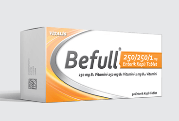 BEFULL 250/250/1 mg 50 enterik kaplı tablet kutu görseli