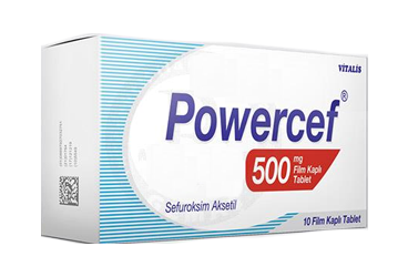 POWERCEF 500 mg 20 film kaplı tablet kutu görseli