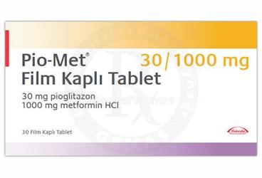 PIOCOMB 30/1000 mg 30 film kaplı tablet kutu görseli