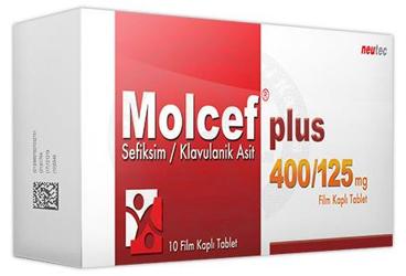 MOLCEF PLUS 400/125 mg 10 film kaplı tablet kutu görseli