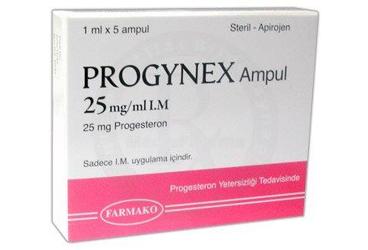 PROGYNEX 25 mg/ml IM 1 ml 5 ampül kutu görseli