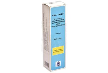 AQUA-CARBO 50 G/240 ml kullanıma hazırsulu aktif karbon içeren süspansiyon kutu görseli