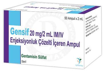 GENSIF 20 mg/2 ml 50 ampül kutu görseli