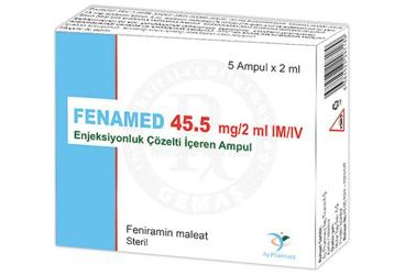 FENAMED 45.5 mg/2 ml IM/IV enj. çöz. içeren 5 ampül kutu görseli