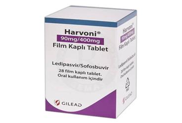 HARVONI 90 mg/400 mg 28 film kaplı tablet kutu görseli