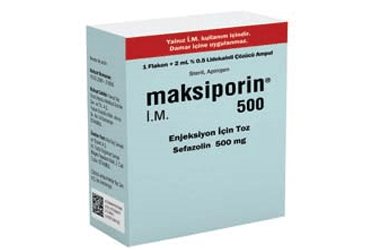 MAKSIPORIN 500 mg IM enj. toz içeren 1 flakon kutu görseli