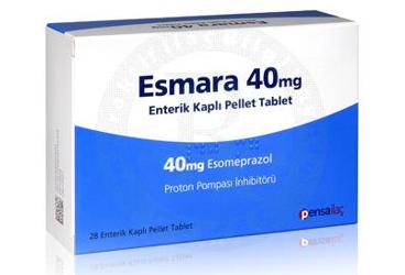 ESMARA 40 mg enterik kaplı 28 pellet tablet kutu görseli