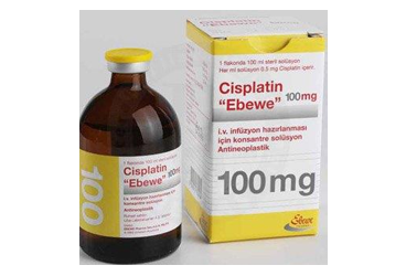 CISPLATIN EBEWE 100 mg/100ml IV inf. için konsantre çöz. içeren 1 flakon kutu görseli