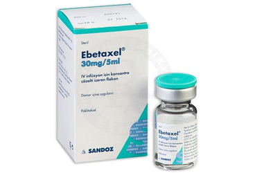 EBETAXEL EBEWE 30mg/5ml IV infüzyon için kons. çözelti içeren flakon kutu görseli