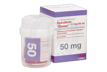 EPIRUBICIN EBEWE 50 mg/25 ml IV inf. için flakon kutu görseli