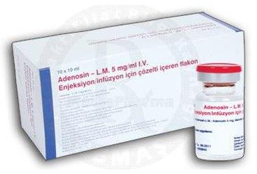 ADENOSIN-L.M. 5 mg/ml enj/inf. için çöz. içeren 10 ml 10 flakon kutu görseli