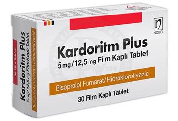 KARDORITM PLUS 5 mg/12.5 mg 30 film tablet kutu görseli