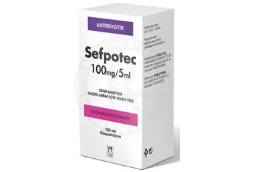 SEFPOTEC 100 mg/5 ml oral süspansiyon hazırlamak için kuru toz 100 ml kutu görseli