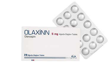 OLAXINN 5 mg ağızda dağılan 28 tablet kutu görseli