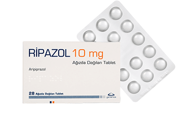 RIPAZOL 10 mg 28 ağızda dağılan tablet kutu görseli
