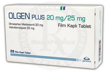 OLGEN PLUS 20 mg/25 mg 28 film kaplı tablet kutu görseli