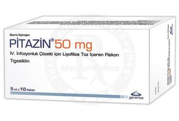 PITAZIN 50 mg infüzyonluk çözelti için liyofilize toz içeren 10 flakon kutu görseli