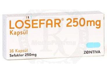 LOSEFAR 250 mg 16 kapsül kutu görseli