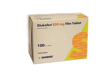 GLUKOFEN RET.850 mg 100 tablet kutu görseli