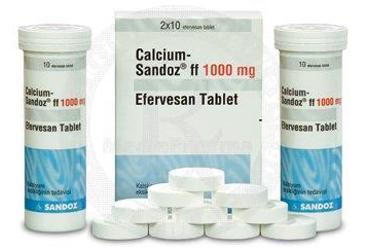 CALCIUM SANDOZ FF 1000 mg 20 efervesan tablet {Novartis} kutu görseli