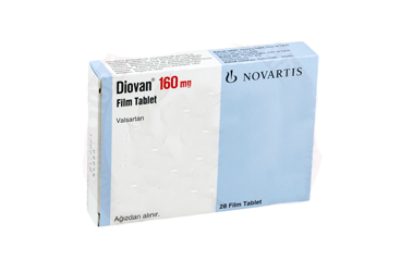 DIOVAN 160 mg 28 film kaplı tablet kutu görseli