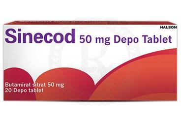 SINECOD DEPO 50 mg 20 tablet kutu görseli