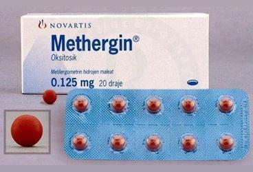 METHERGIN 0.125 mg 20 draje kutu görseli