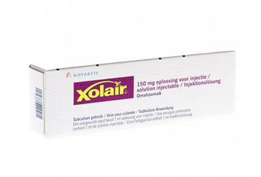 XOLAIR 150 mg/ml enjeksiyonluk çözelti içeren kullanımahazır enjektör (1 adet) kutu görseli