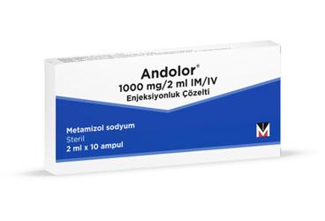 ANDOLOR 2 ml 1 gr 10 ampül kutu görseli
