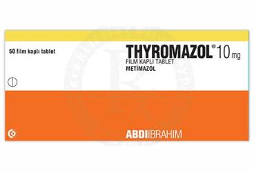 THYROMAZOL 10 mg film kaplı tablet (50 tablet) kutu görseli