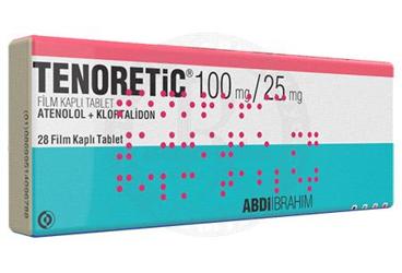 TENORETIC 100 mg/25 mg 28 film tablet { Abdi İbrahim İlaç } kutu görseli