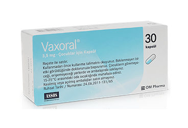 VAXORAL 3.5 mg çocuklar için kapsül (30 kapsül) kutu görseli