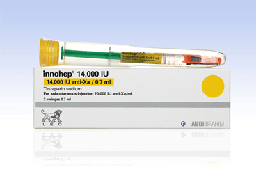 INNOHEP 14000 IU 0,7 ml 2 kullanıma hazır dolu enjektörde enjeksiyonluk/infüzyonluk çözelti (2 adet) kutu görseli