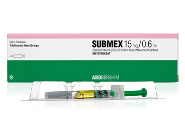 SUBMEX 15 mg/0.6 ml enjeksiyonluk çözelti içeren kullanıma hazır şırınga (1 şırınga) kutu görseli