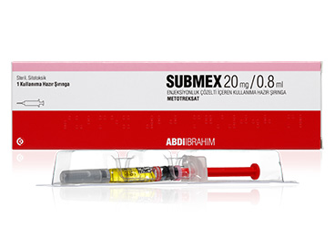 SUBMEX 20 mg/0.8 ml enjeksiyonluk çözelti içeren kullanıma hazır şırınga (1 şırınga) kutu görseli