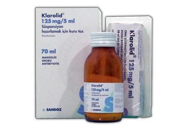 KLAROLID 125 mg/5 ml süspansiyon hazırlamak için kuru toz 70 ml kutu görseli