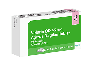 VELORIN OD 45 mg ağızda dağılan 30 tablet kutu görseli
