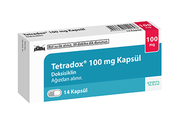 TETRADOX 100 mg 14 kapsül kutu görseli