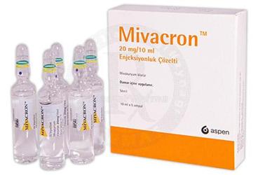 MIVACRON 20 mg 5 ampül kutu görseli
