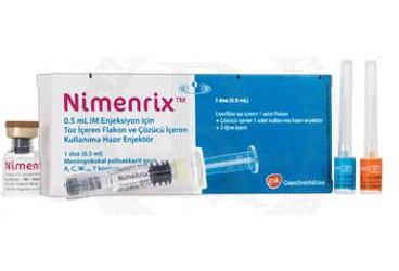NIMENRIX 0.5 mg IM enjeksiyon için toz içeren 1 flakon ve çözücü içeren kullanıma hazır 1 enjektör kutu görseli